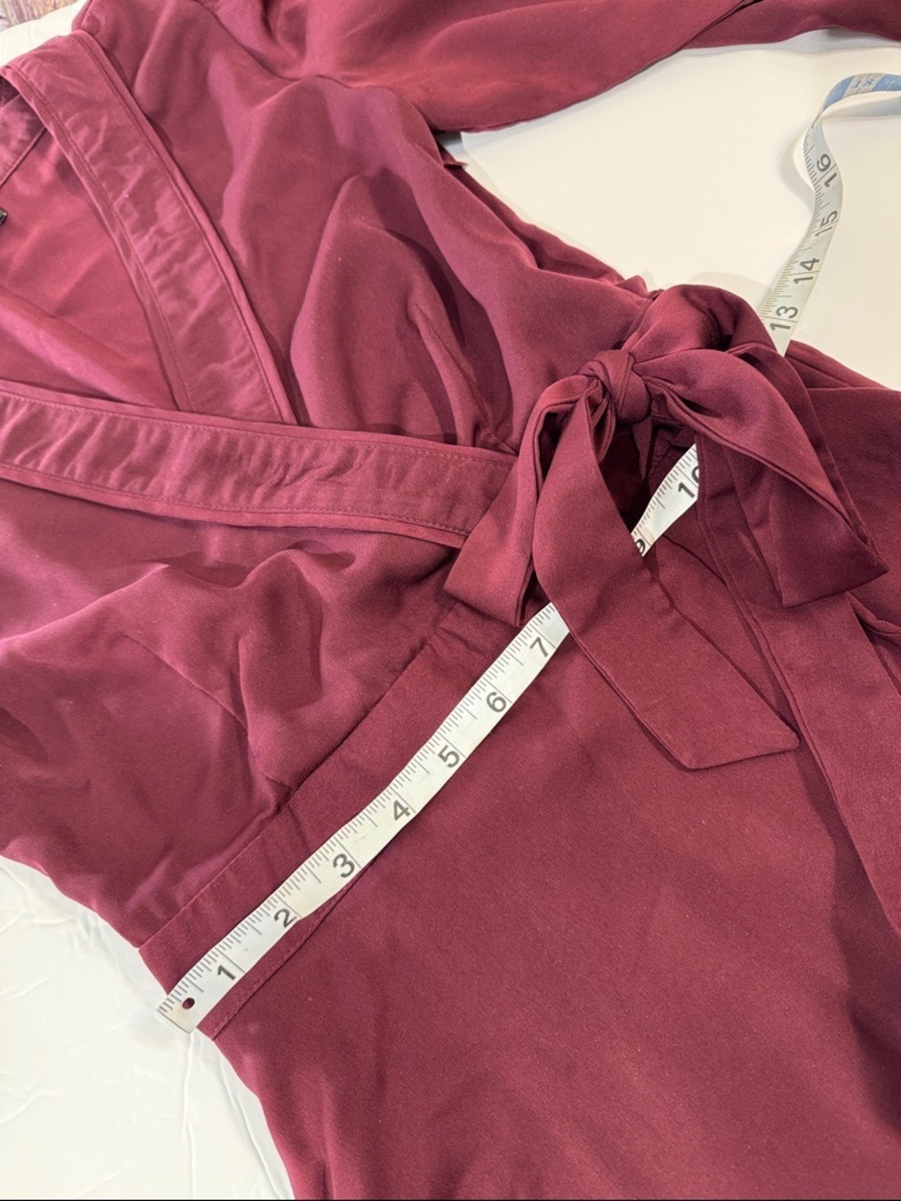 Lulu's Burgundy Red Faux Wrap Long Sleeve Dress XS - Picture 3 of 7
